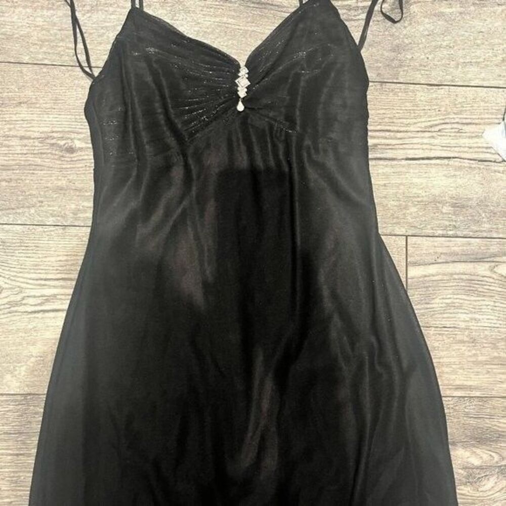 JUMP Womens Black Prom Wedding Guest Sweet‎ 16 Long Maxi Dress Size 5/6 Diamonds
